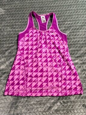 adidas Pink and Purple Houndstooth Racerback Tank